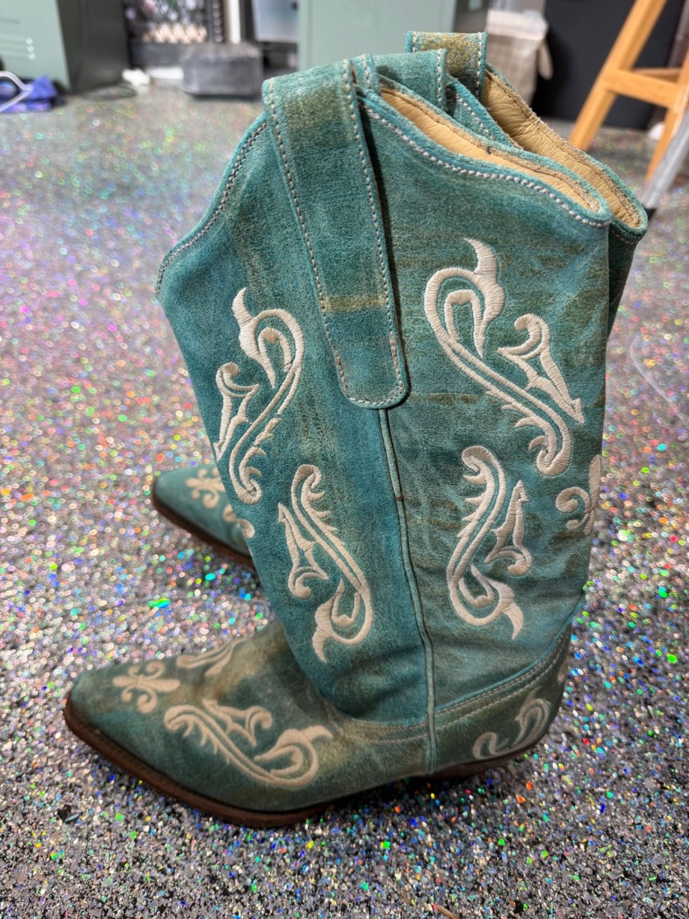 Teal Western Boots